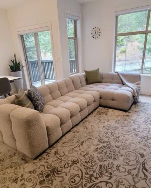 BRAND NEW STYLISH L SHAPE SOFA. 5 YEARA WARRANTY FOR WOOD AND FOAM
