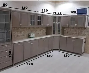 جدد مطبخك بأناقة ومتانة تدوم طويلاً! مجموعة خزائن مطبخ ألومنيوم مع تفصيل