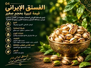 منتجات إيرانية فاخرة  زعفران، فستق، تمور، سجاد وماء ورد