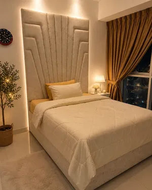 سرير بيج مخملي فاخر مع مرتبة  Luxury Velvet Bed