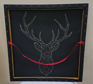 IKEA 3-D Model Deer silver on Canvas , Blanket kingsize