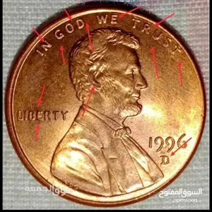 USA Lincoln cent 1996 D error Double die The 1996-D Lincoln Memorial C 30000.00$