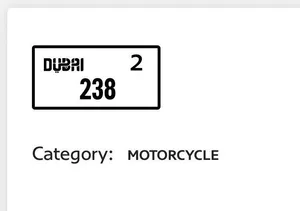 Motorcycle number