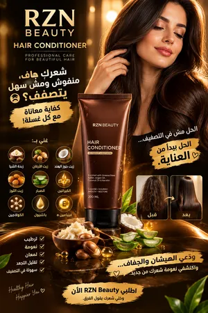 شعرك جاف، منفوش ومش سهل يتصفف؟ كفاية معاناة مع كل غسلة! RZN BEAUTY HAIR CONDITIONER