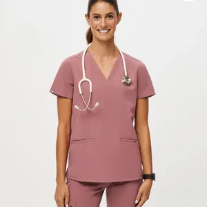 Figs scrubs mauve color size small casma top and isabel wide leg pants