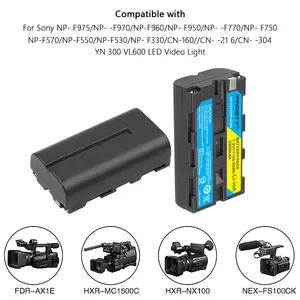 بطارية كاميرا وكشاف اضاءهNP-F550 NP-F570 Battery and Charger Kit For Sony F550 F530 F330 F570 CCD-SC