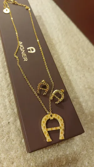 Aigner Logo Necklace and Earrings