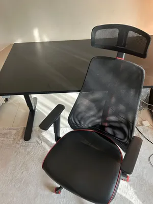 مكتب اسود black desk مع كرسي مكتب