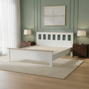 سرير مودرن أبيض مقاس 180x200 سم بتصميم عصري - 1801