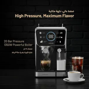 LePresso Reveil 20 Bar Hot & Cold Brewing Coffee Machine with Milk Frother & Touch Panel-Black