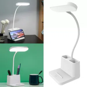 مصباح مكتب LED مع منفذ شحن USB وحامل قلم  3 أوضاع سطوع
