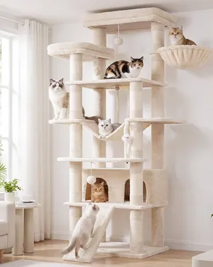 Heybly Tall Cat Tree Tower (78 / 200cm) - Multi-Level Cat Furniture & Condo