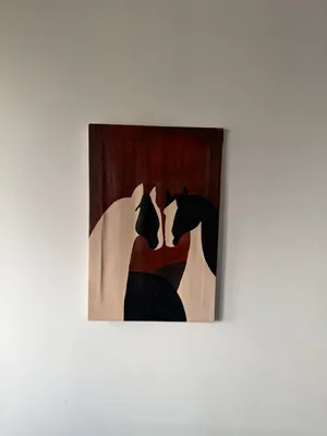 Horse painting handmade acrylic