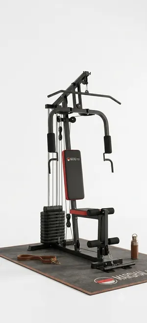 Multi-Exercise Machine, Cable Pulley System, Lat Pulldown Bar, Leg Extension Roller, Full Body Worko