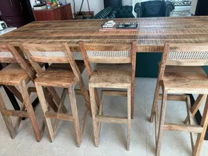Solid custom made island with high chairs
