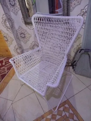 زوج كراسي من الروتان الصناعي أبيض