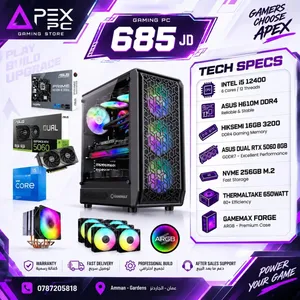 اقوى العروض من ايبكس على تجميعات الجيمنج CORE I5-12400F - RAM 16GB - RTX5060 8GB
