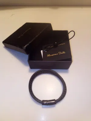 سوارة ماسيمو دوتي جلد -Massimo Dutti Black Braided Leather Bracelet
