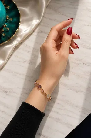 اسوارة توليب نسائية فاخرة بتصميم أنيق مقاومة للصدأ مع بكج هدية