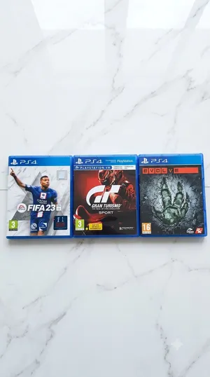 PS4 PHYSICAL DISK : FIFA 23, Gran Turismo Sport (VR) & Evolve