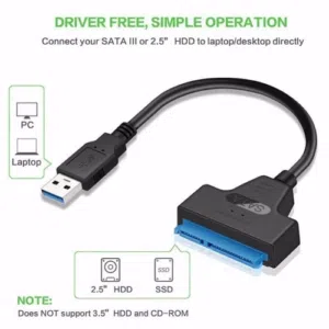 USB To Sata 22 Pin Cable for 2.5 SSD HDD