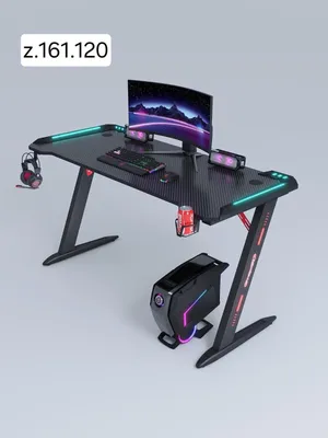 ادفع بعد الاستلام  طاولة قيمنق احترافية بإضاءة RGB وحامل سماعة وكوب بتصميم عصري مميز للألعاب للمنزل