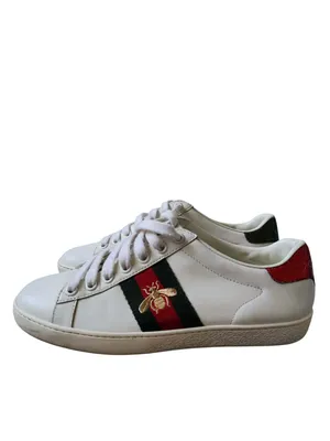 GUCCI BEE EMBROIDERED ACE SNEAKERS حذاء غوتشي ستاتي قياس 35