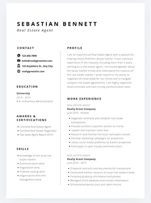 سيرة ذاتية احترافية professional resume cv ats