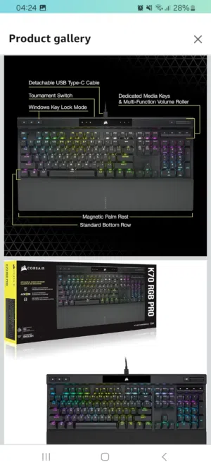 للبيع لوحة مفاتيح ألعاب كورسير K70 RGB Pro مستعملة