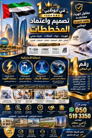مقاول كهرباء وصحي معتمد ابوظبي (الامارات) TAQA Approved Electrical Contractor Abu Dhabi-UAE