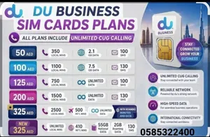 DU BUSINESS SIM CARD AND BUSINESS INTERNET