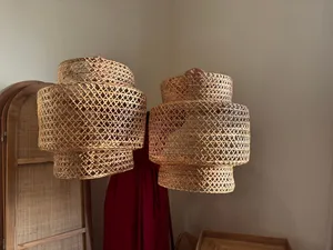 Rattan ceiling lamp shades (2 pcs)