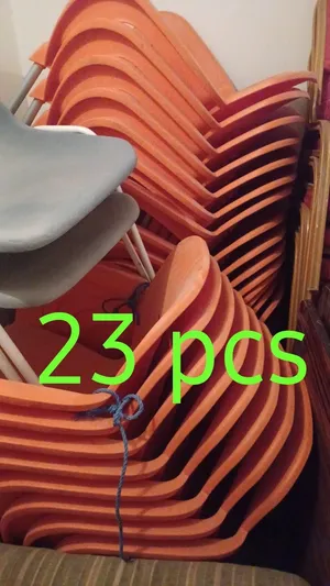 Orange plastic chair