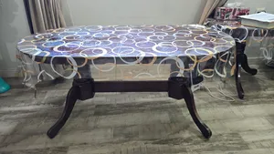living room oval wooden table طاولة قهوة خشبية بيضاوية