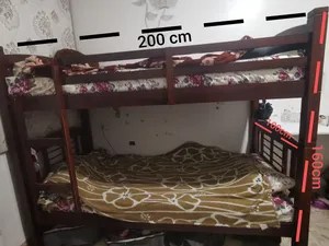 سرير تخت طابقين خشب ماليزي مع فرشات مجانا