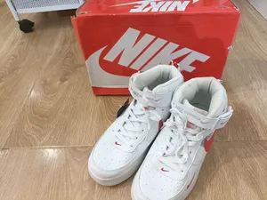 Women's Nike Air Force 1 Mid White/Red – High Quality Class A