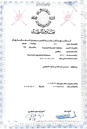 أرض سكنية في مخطط المدينة الجديدة .. ضنك