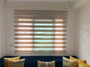 À vendre : Canapé d’angle en L avec rangement + store + tapis