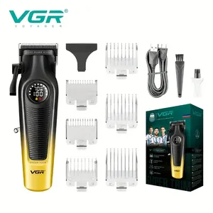 ماكينة حلاقة VGR V-196 بطارية 2000 mAh مع مفتاح اعيار وشاشة حجم كبير