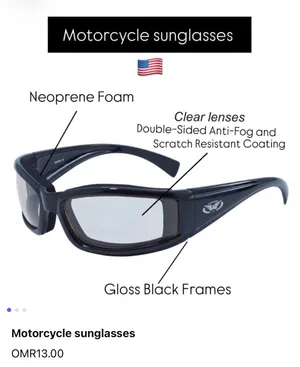 Sunglasses for motorcycle riding/ outdoor activities or industrial applications, USA