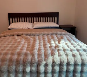 IKEA Queen Size Bed with Mattress & Side Table – AED 1,000
