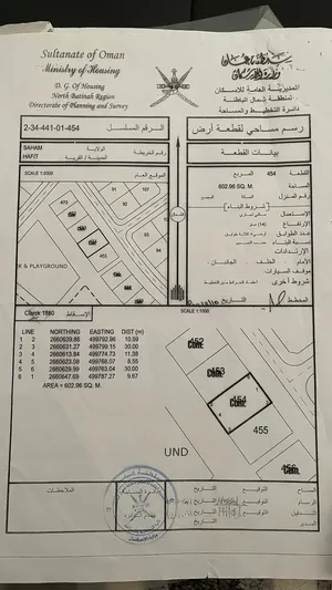 أرض تجارية / سكنية في قرية حفيت ، ولاية صحم في موقع مميز