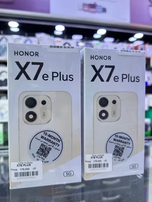 Honor X7e Plus 5G - 256 GB - 6+6 RAM هونر X7e بلس الجديد كليا من هونر بكفالة الوكيل الرسمي من هونر