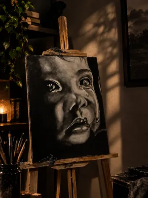 رسمه طفل بالفحم