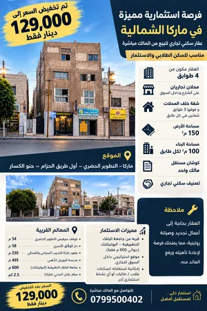 مجمع عقاري سكني تجاري 4 طوابق من المالك مباشرة قابل للبدل على منزل سكني