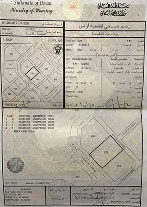 ارض سكنية بوشر