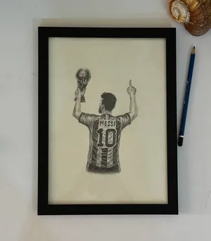 لوحة رسم رصاص للاعب ميسي