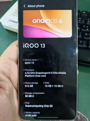 iQOO 13 Legend 5G 512GB 32GB RAM Snapdragon 8 Elite 2K 144Hz Display