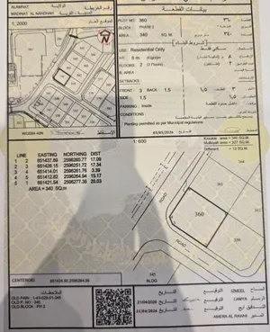 للبيع أرض سكنية كونر في العامرات مدينة النهضة الثالثة بجانب جامع الأمام علي بن أبي طالب