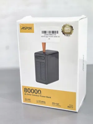 باور بانك 80000mAh مع طاقة شمسية ASPOR